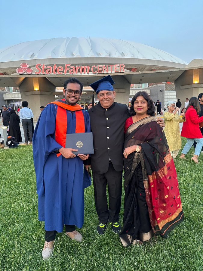 With Mom and Dad at graduation